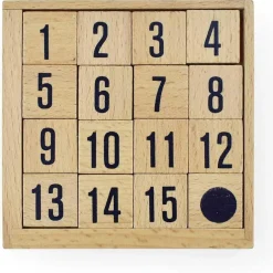Rompecabezas numérico de madera con tarjetas 1 a 15 ㅤ