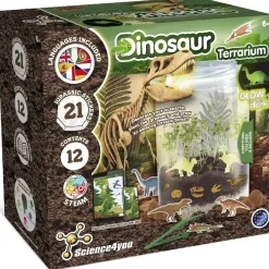 Science4you - Kit de terrario con juguetes de dinosaurios y pegatinas jurásicas ㅤ