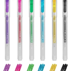 Set de mini bolígrafos de gel con purpurina, multicolor ㅤ
