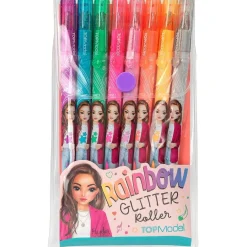 Top Model - 8 bolígrafos de gel Glitter Arcoiris