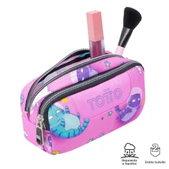 Totto - Estuche escolar dos compartimentos gatos astronautas Sobre
