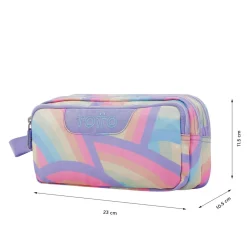 Totto - Estuche escolar tres compartimentos arcoíris Agapec