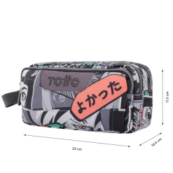 Totto - Estuche escolar tres compartimentos manga Agapec