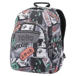 Totto - Mochila escolar adaptable a carro manga Acuareles
