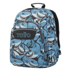 Totto - Mochila escolar adaptable a carro tiburones Acuareles
