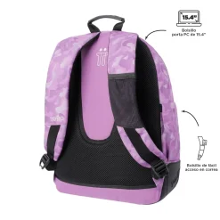 Totto - Mochila escolar camuflaje rosa Crayoles