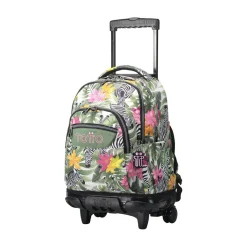 Totto - Mochila escolar con ruedas tropical cebras Renglones