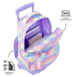 Totto - Mochila escolar con ruedas arcoíris Renglones