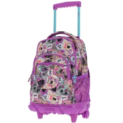 Totto - Mochila escolar con ruedas Renglones - Perritos