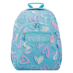 Totto - Mochila escolar corazones pintados Acuarela
