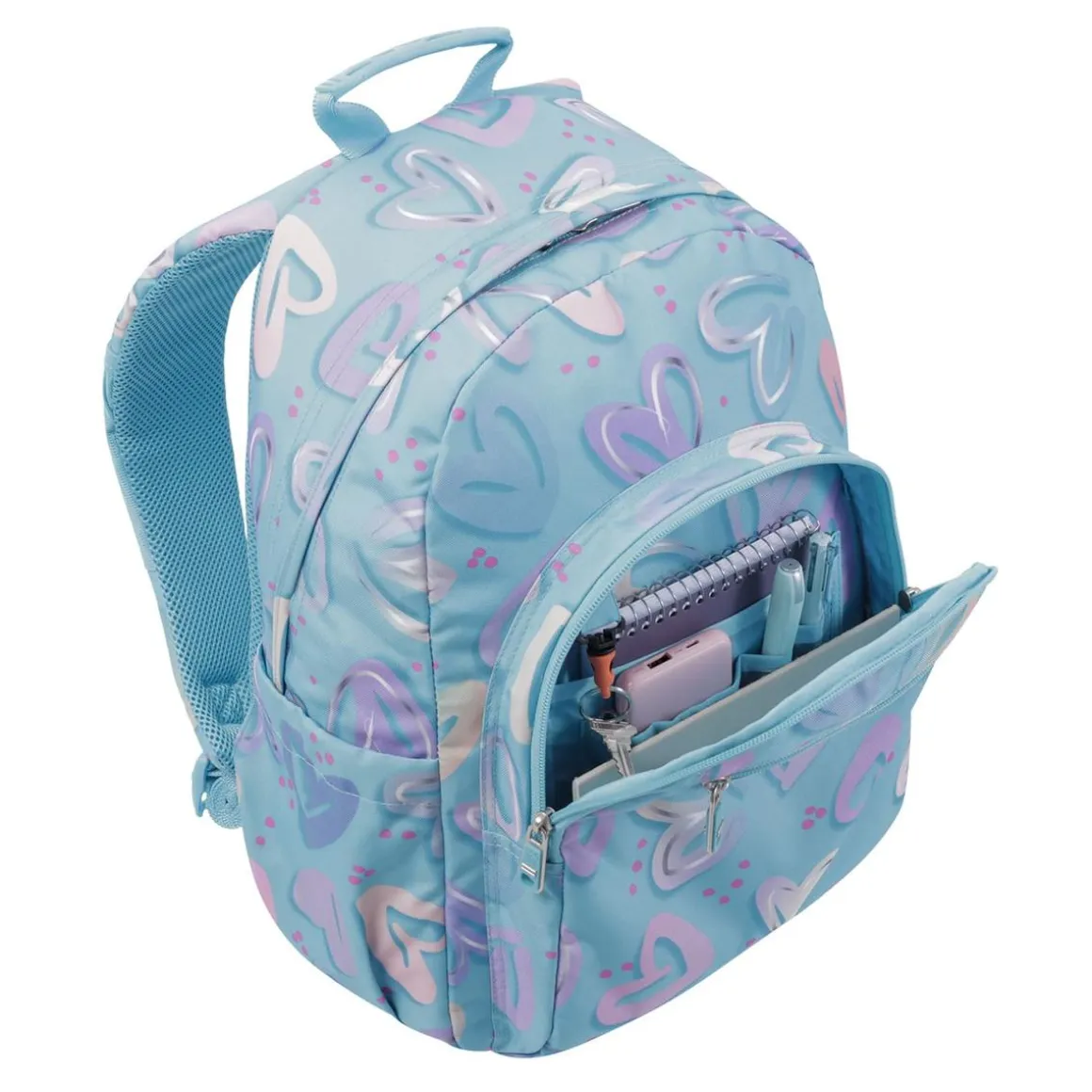 Totto - Mochila escolar corazones pintados Acuarela