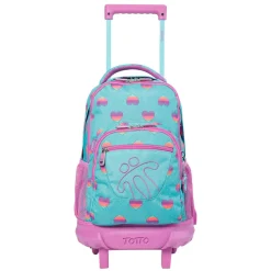 Totto - Mochila escolar con ruedas Resma multicolor Corazones