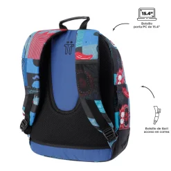 Totto - Mochila escolar cyber monstruos Crayoles
