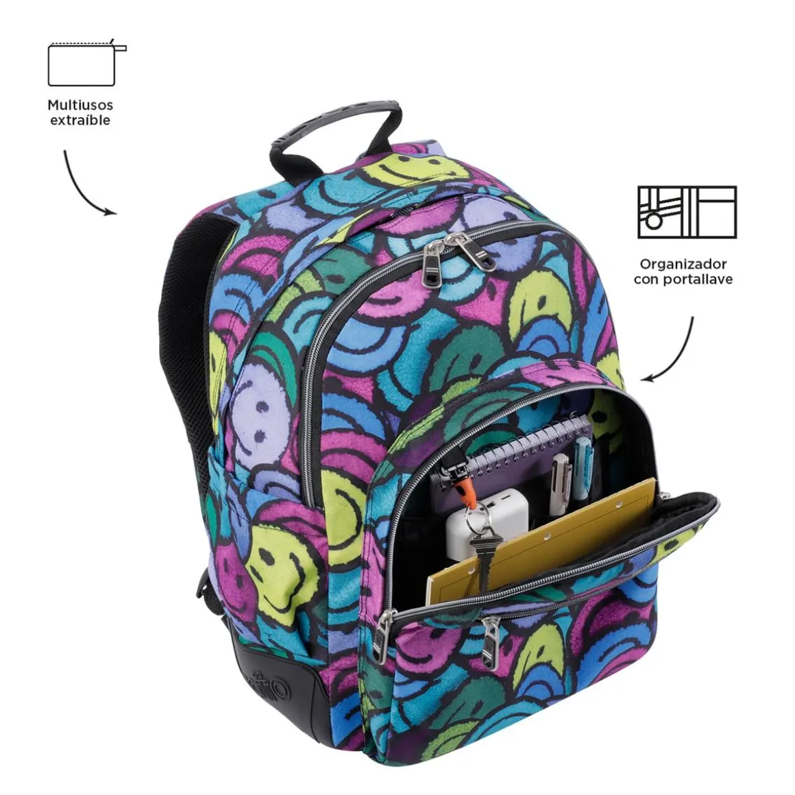 Totto - Mochila escolar emojis Crayoles