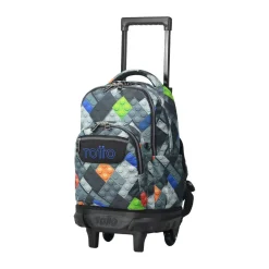 Totto - Mochila escolar pequeña ruedas bloques Resma
