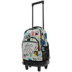 Totto - Mochila escolar pequeña con ruedas Resma - Emojis
