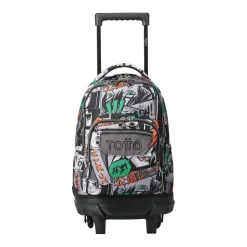 Totto - Mochila escolar pequeña ruedas manga Resma