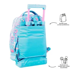 Totto - Mochila escolar ruedas desmontable corazones pintados Tiza