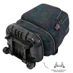 Totto - Mochila escolar ruedas desmontable salpicado color Tiza