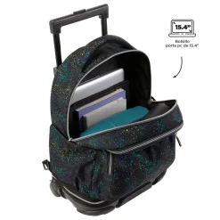 Totto - Mochila escolar ruedas desmontable salpicado color Tiza