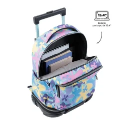 Totto - Mochila escolar ruedas desmontable flores hawaianas Tiza