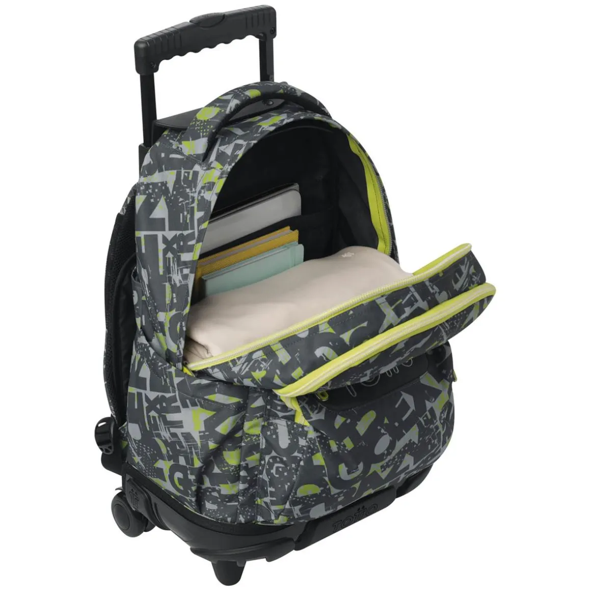 Totto - Mochila Renglones con ruedas Texgrunge