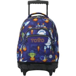 Totto - Mochila Renglones con ruedas Space Blue