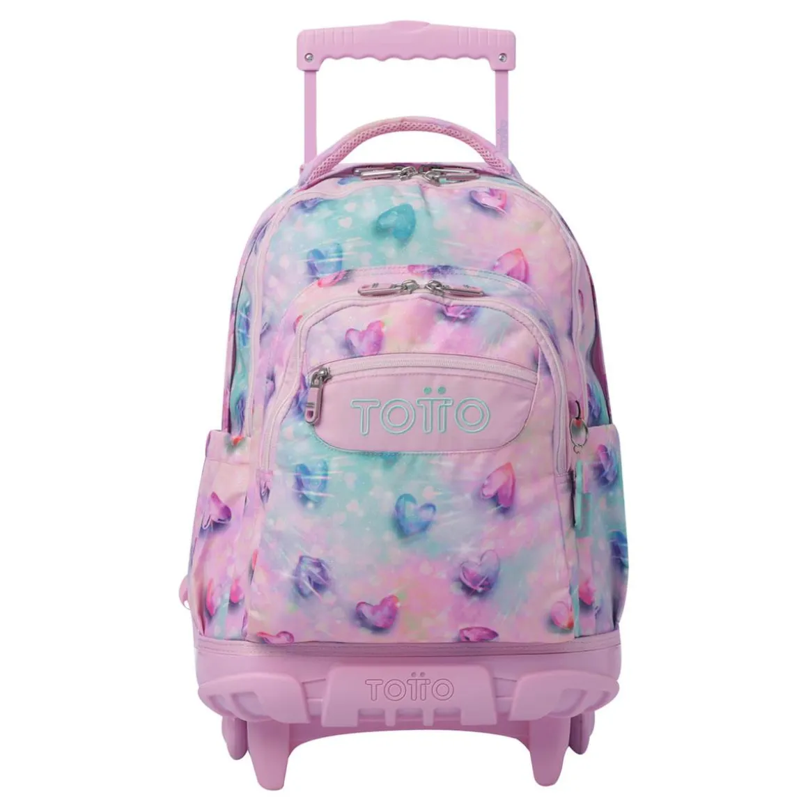 Totto - Mochila Renglones con ruedas Glitter Shiny Heart