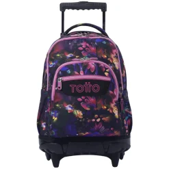 Totto - Mochila Renglones con ruedas - Flower Galaxy