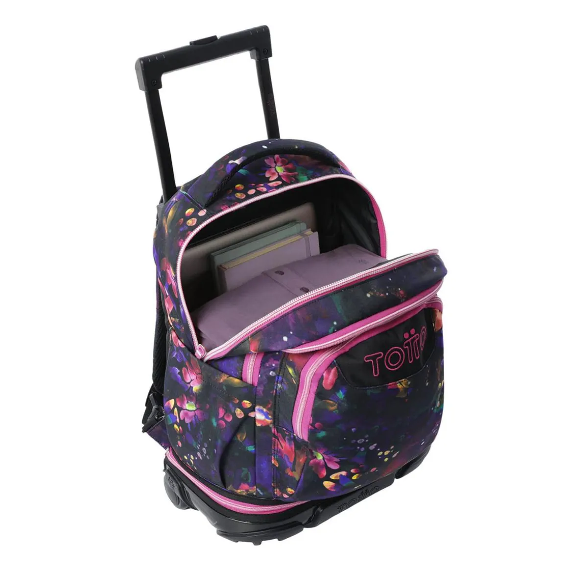 Totto - Mochila Tiza con ruedas Flower Galaxy