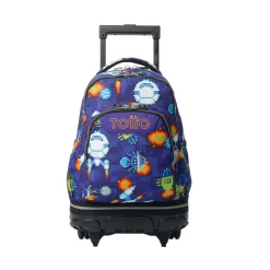 Totto - Mochila Tiza con ruedas Space Blue