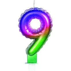 Vela multicolor número 9