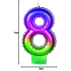 Vela multicolor número 8