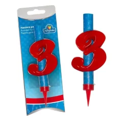 Vela pirotécnica con número 3