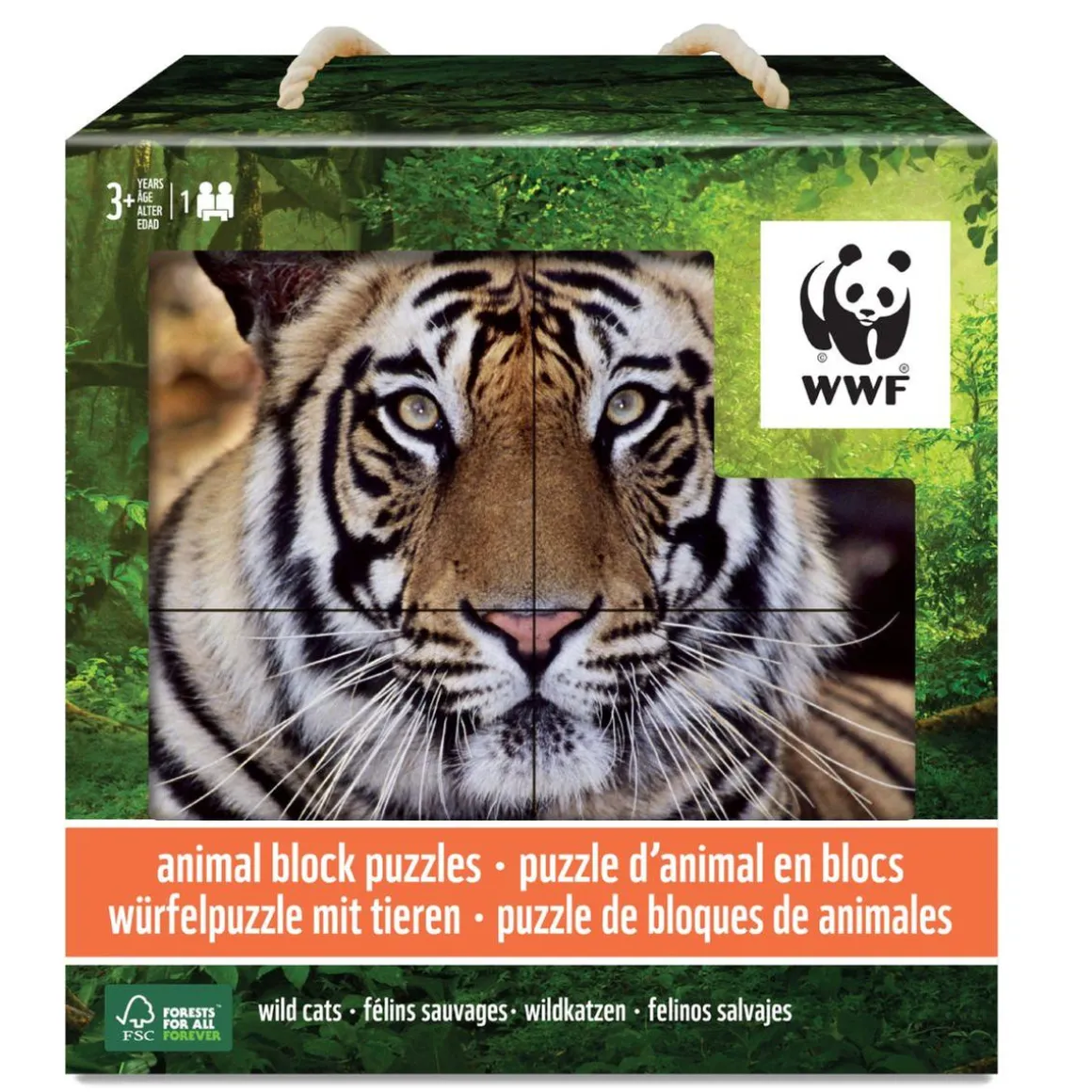 WWF - Animales felinos - Puzzle 4 bloques
